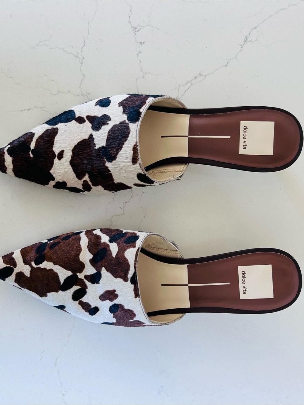 Dolce Vita Lexy Mules. Cow print - Picture 3 of 6